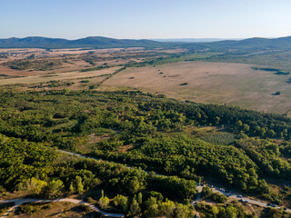 Aerial view of Gradina Beach near town of Sozopol, Bulgaria