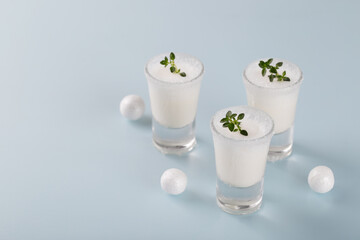 Fototapeta na wymiar Winter holiday home made creamy cocktail