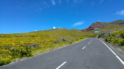 Astronomical observatory on the summit la Palma island