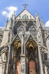 Fototapeta premium The Basilica of Saint Urbain de Troyes is a large Gothic church located in Troyes, Champagne, France. Construction of Basilica started by Jacques Pantaleon in 1262.