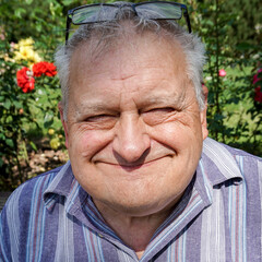 Funny grandpa with glasses