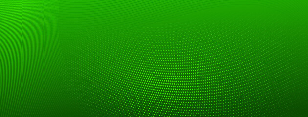 Abstract halftone background of small dots and wavy lines in green colors