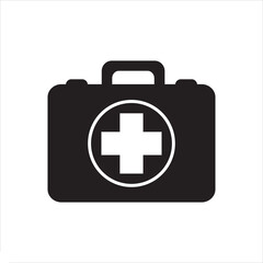 First aid kit icon, outline vector sign, linear style pictogram isolated on white. First aid kit symbol, logo illustration.