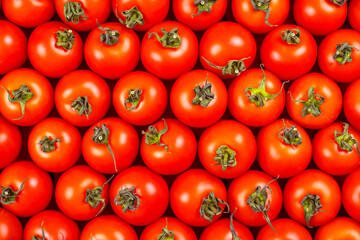Top view of fresh red tomatoes. Tomatoes background
