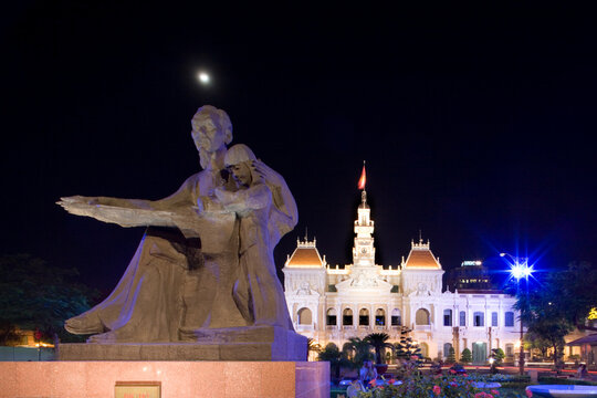 Ho Chi Minh And Hotel De Ville, Ho Chi Minh City, Vietnam