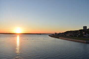 dawn on the Volga River. Nizhny Novgorod