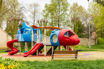 Airplane shaped colorful playground, fantastic