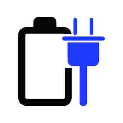 Battery charging UI icon vector