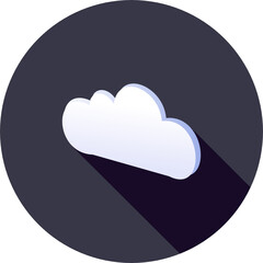 Cloud in circle icon, vector symbol in flat isometric style. Cloud computing concept vector isometric. Vector illustration. 