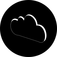 Cloud in circle icon, vector symbol in flat isometric style. Cloud computing concept vector isometric. Vector illustration. 