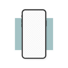 Smartphone blank screen, phone mockup with blank screen. Template for infographics or presentation UI design interface