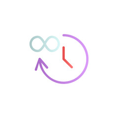Infinite time color gradient vector icon