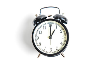 alarm clock isolated on white 1:00