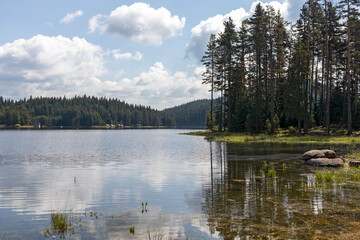 Obraz premium Landscape with Shiroka polyana Reservoir, Bulgaria