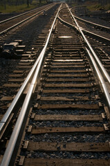 Fototapeta na wymiar Railroad track glint