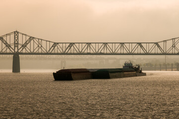 Barges on Ohio River