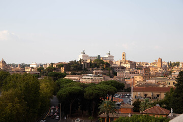 Fototapeta na wymiar Panorama from the Orange Garden in Rome