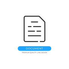 Document icon. File, report, PDF, contract concepts. Premium quality graphic design element. Modern sign, linear pictogram, outline symbol, simple vector thin line icon