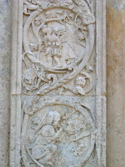 Italy, Marche, wall decoration of Fermo Cathedral on the wide plane of Girfalco.