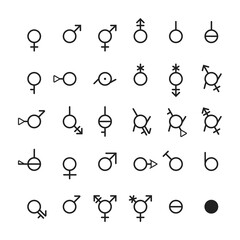 Fototapeta na wymiar Gender icon symbols simple vector set isolated on the white background