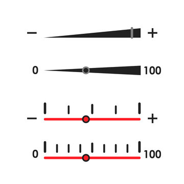 Slider ui volume and size zoom bar vector illustration in flat