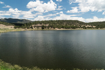 Deep blue water at Quemado Lake in New Mexico.