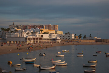 Landscape La Palma Spa and boats in La Caleta , Cádiz / Balneario de la Palma y barcas en la Caleta 
