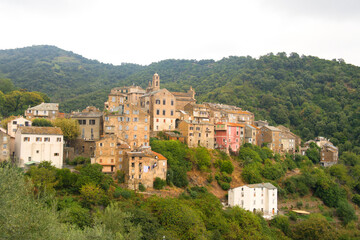 Fototapeta na wymiar Casinca village at French Corse