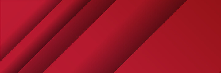 Fototapeta premium Abstract red banner background for wide banner. Abstract red and grey tech geometric banner design 