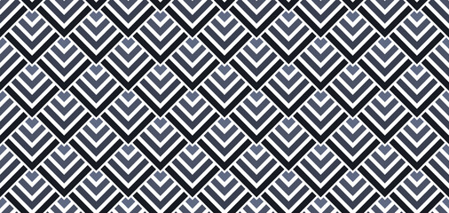 Seamless navy blazer gradient geometric squares pattern. Art deco vector illustration