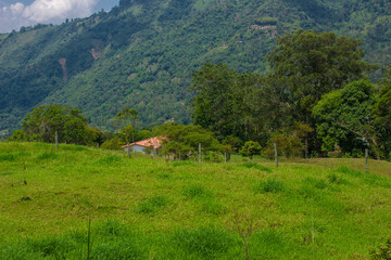 Colombian landscapes. Green mountains in Colombia, Latin America