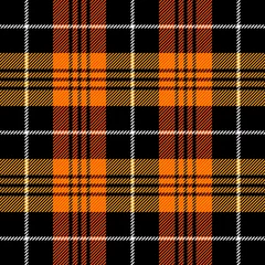 Blackout roller blinds Tartan Halloween Tartan plaid. Scottish pattern in black, orange and gray cage. Scottish cage. Traditional Scottish checkered background. Seamless fabric texture. Vector illustration