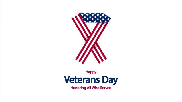Veteran ribbon USA Flag, art video illustration.