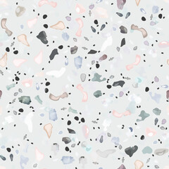 Terrazzo Texture Vector. Flooring Seamless Pattern