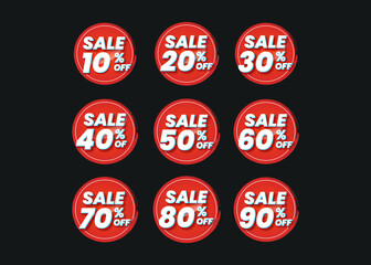 Set number special discount or sale sign template design