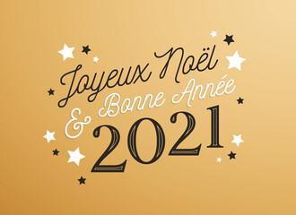 Fototapeta premium Joyeux Noël et Bonne Année 2021, carte de voeux