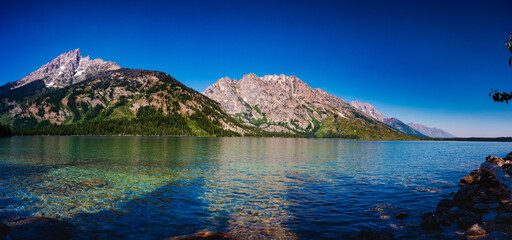 Teton's peaks as seen from Jenny lake