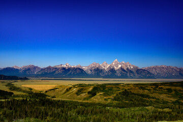 Snake river valley and the Grand Teton range