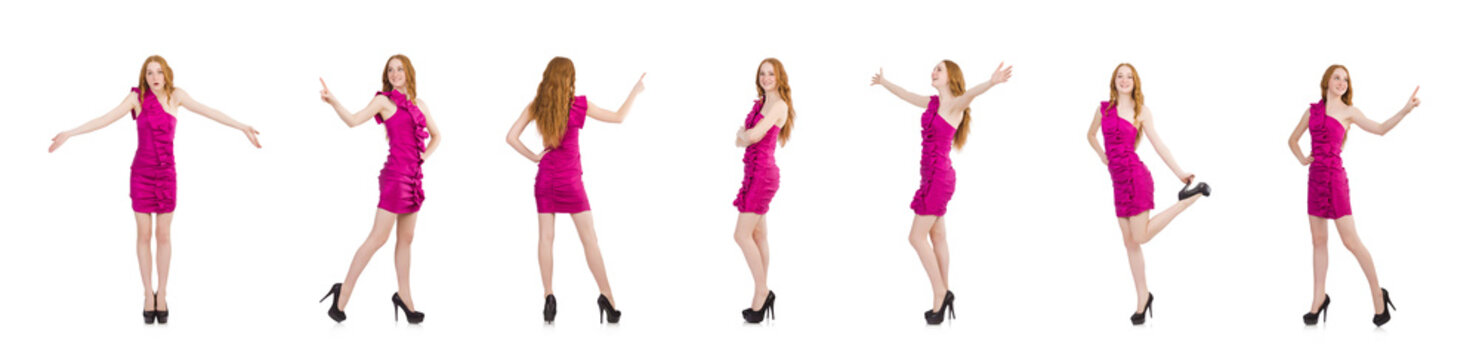 Emotional woman isolated on the white