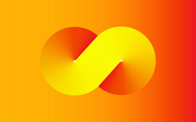 illustration of an eight with yellow gradient color