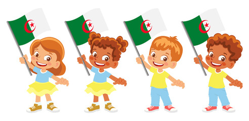 algeria flag in hand set