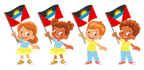 Antigua and Barbuda flag in hand set