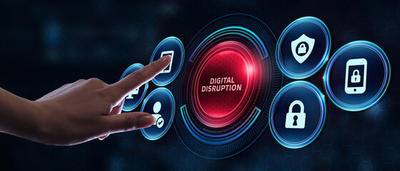 Cyber security data protection business technology privacy concept. Digital disruption