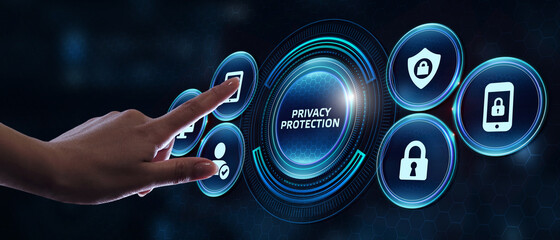 Cyber security data protection business technology privacy concept. Privacy protection