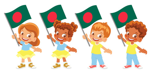 Bangladesh flag in hand set