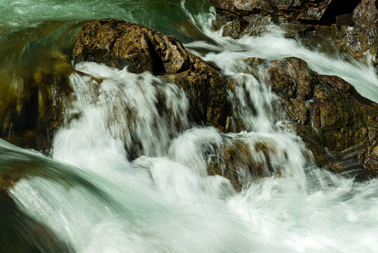 Water rushing over rocks