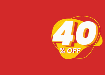 Icon number 40% off special discount or sale template