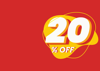 Icon number 20% off special discount or sale template