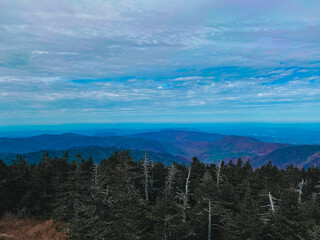 mountains and clouds