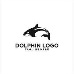 Fototapeta premium dolphin logo silhouette design icon vector 